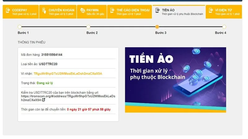 Sử dụng tiền ảo để gửi tiền vào tài khoản game Five88