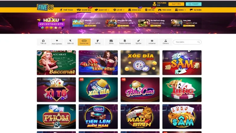 Game bài Five88 thu hút được đông đảo người chơi tham gia