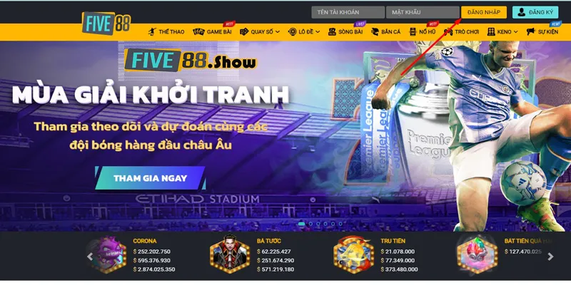 Cách bước nhận khuyến mãi Five88 cho người mới